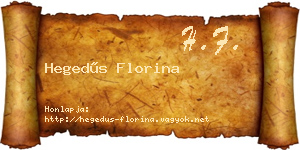 Hegedűs Florina névjegykártya