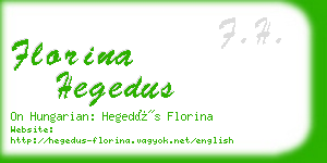 florina hegedus business card
